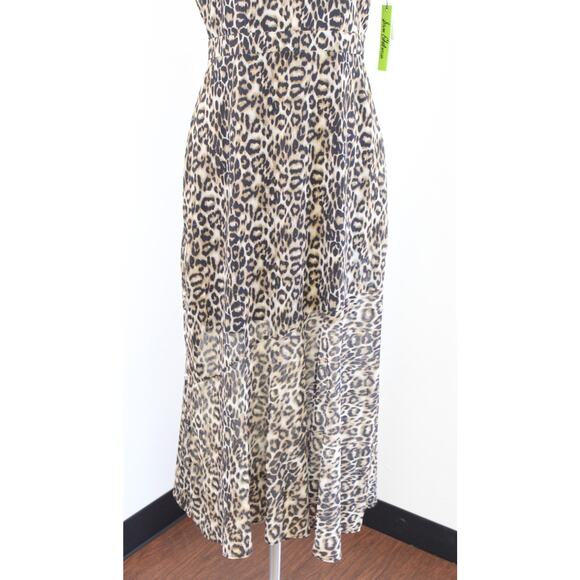 NWT Sam Edelman Metallic Leopard Print Sleeveless Maxi Dress Size 6 V Neck - Picture 3 of 7